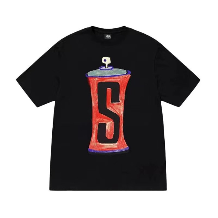 STUSSY GRAFFITI JAR TEE BLACK