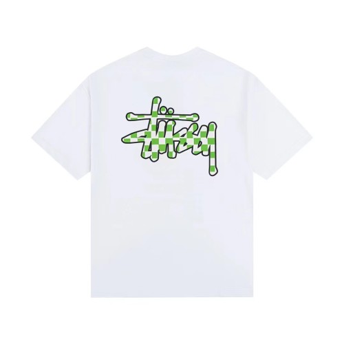 STUSSY PLAID LOGO TEE WHITE