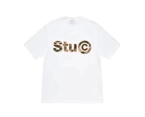 STUSSY CAMOUFLAGE LOGO TEE WHITE
