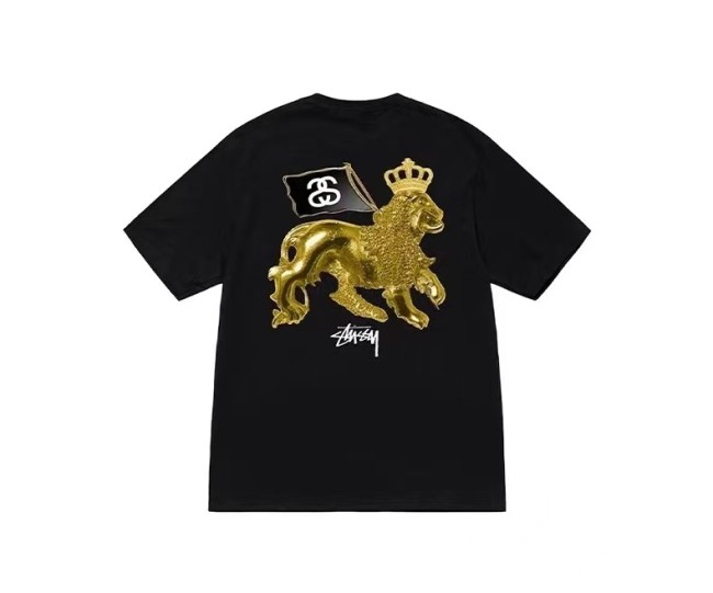 STUSSY GOLDEN LION TEE BLACK