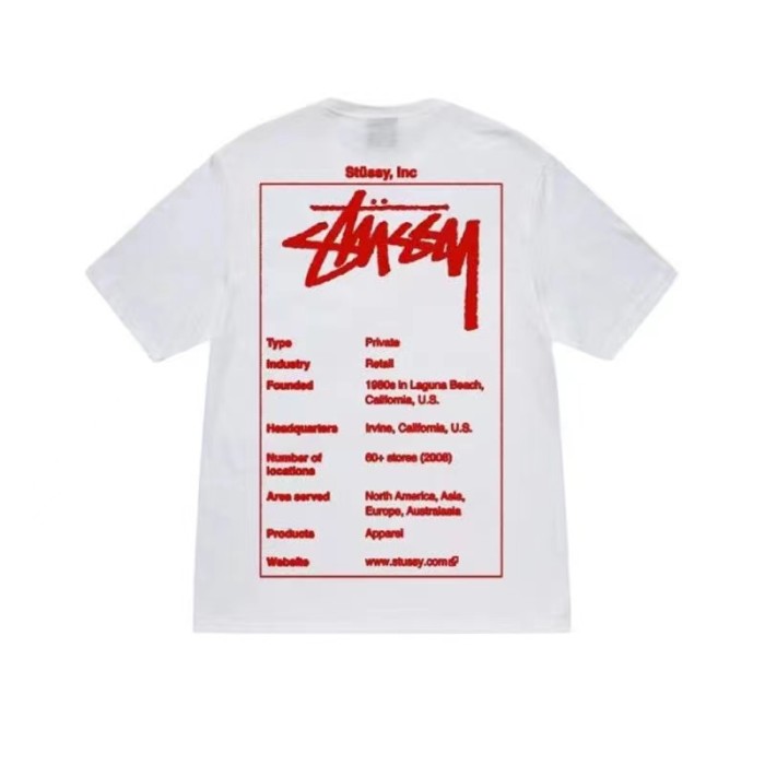 STUSSY ENCYCLOPEDIA LETTERS TEE WHITE