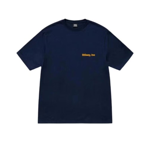 STUSSY ENCYCLOPEDIA LETTERS TEE NAVY