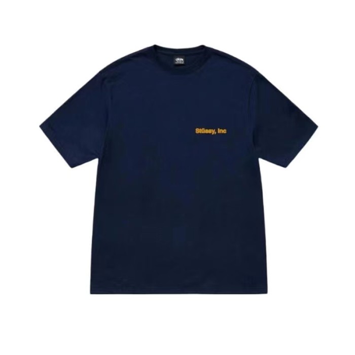 STUSSY ENCYCLOPEDIA LETTERS TEE NAVY