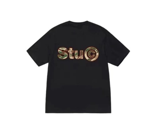 STUSSY CAMOUFLAGE LOGO TEE BLACK