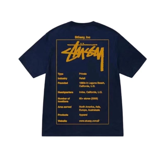 STUSSY ENCYCLOPEDIA LETTERS TEE NAVY