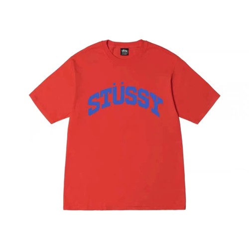 STUSSY BEND LOGO TEE RED