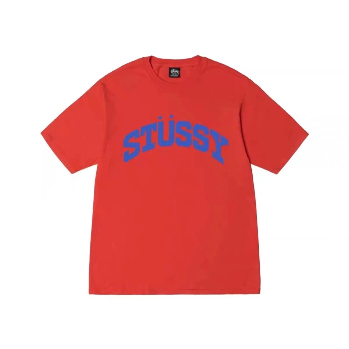 STUSSY BEND LOGO TEE RED