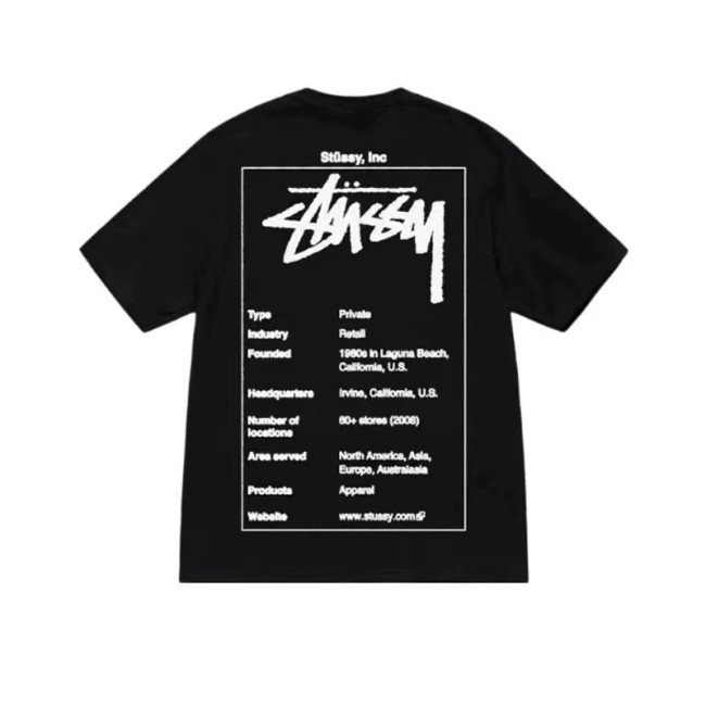 STUSSY ENCYCLOPEDIA LETTERS TEE BLACK