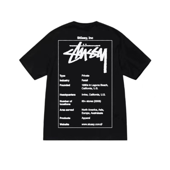 STUSSY ENCYCLOPEDIA LETTERS TEE BLACK