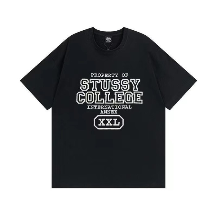 STUSSY LETTER PRINT TEE BLACK