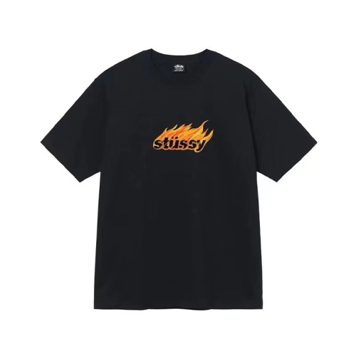 STUSSY FLAME TEE BLACK