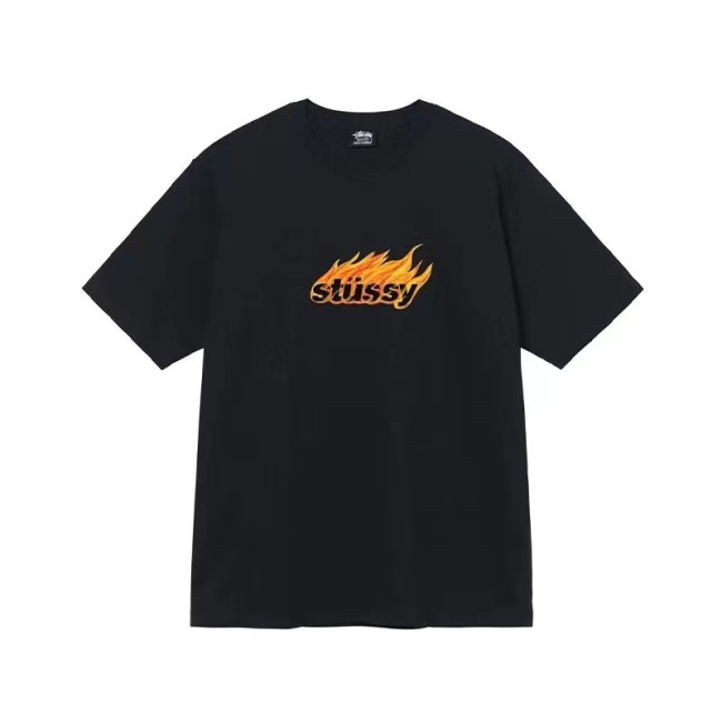 STUSSY FLAME TEE BLACK