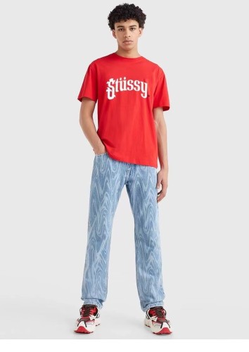 STUSSY LOGO PRINT TEE RED