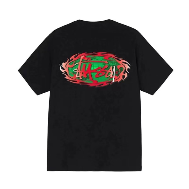 STUSSY BIG OVAL TEE BLACK
