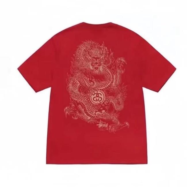 STUSSY DRAGON PRINT TEE RED