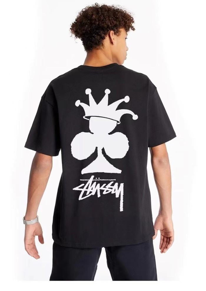 STUSSY CROWN PRINT TEE BLACK
