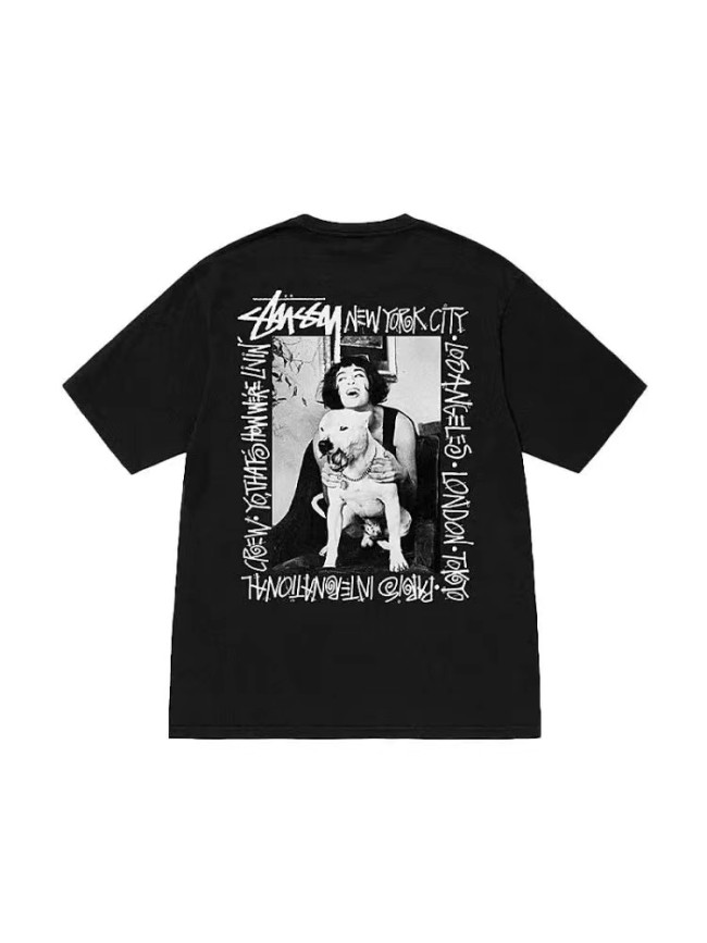 STUSSY DAILY LIFE PRINT TEE BLACK