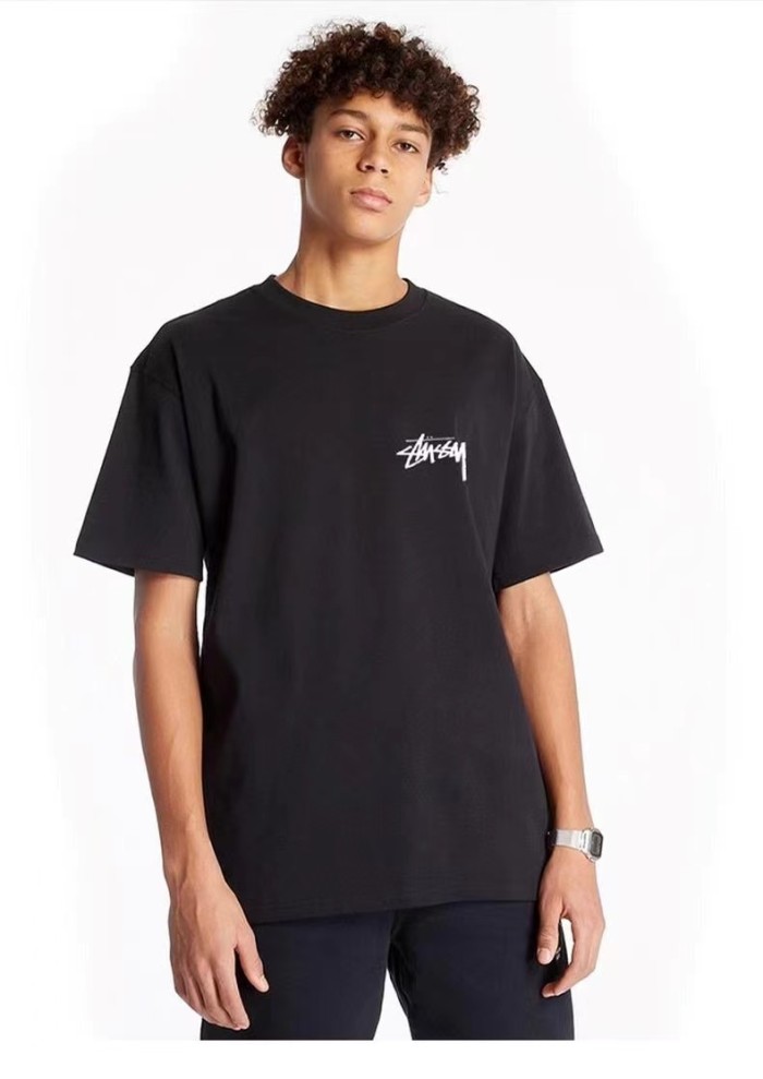 STUSSY CROWN PRINT TEE BLACK