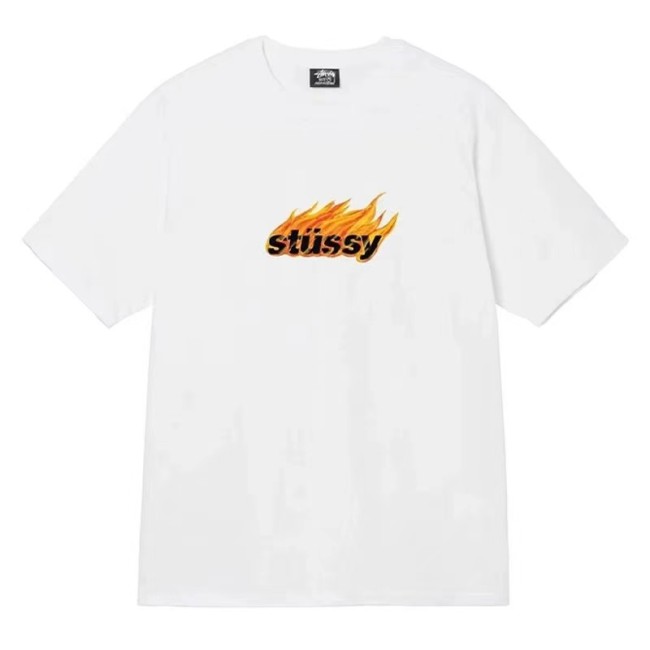 STUSSY FLAME TEE WHITE