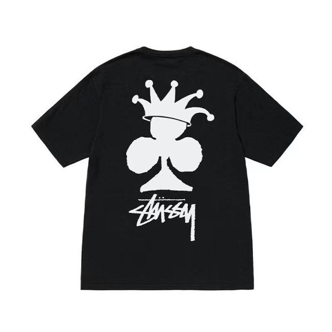 STUSSY CROWN PRINT TEE BLACK