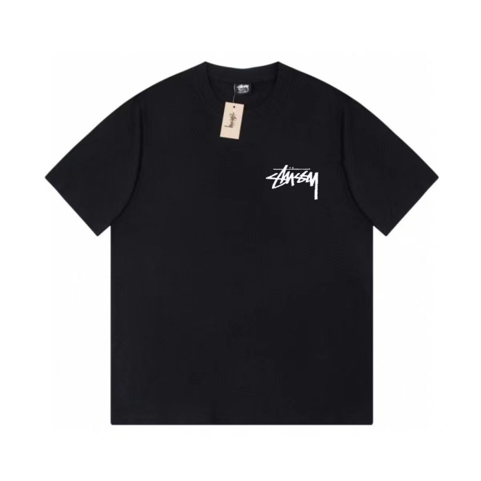 STUSSY BURNING FLAME TEE BLACK