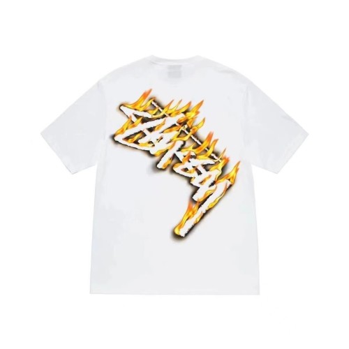 STUSSY BURNING FLAME TEE WHITE