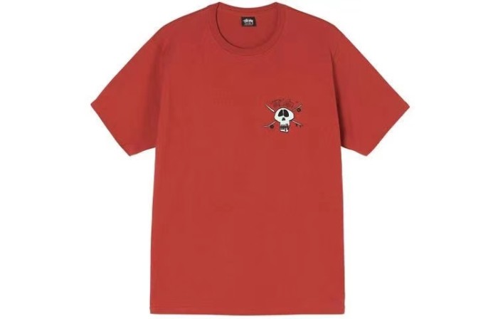 STUSSY  SKELETON TEE RED