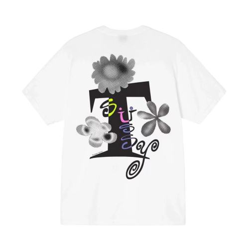 STUSSY  FLOWERS TEE WHITE