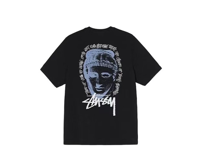 STUSSY  SCULPTURE HEAD TEE BLACK