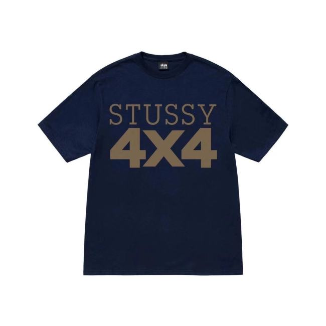STUSSY  4×4 TEE NAVY
