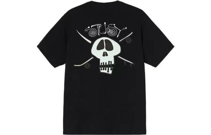 STUSSY  SKELETON TEE BLACK