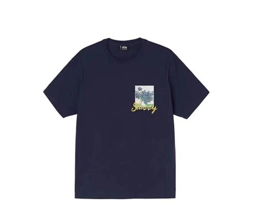 STUSSY  FLOWERS TEE NAVY