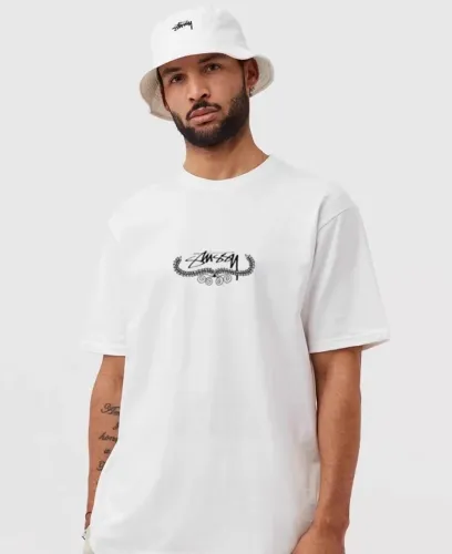 STUSSY WREATH TEE WHITE