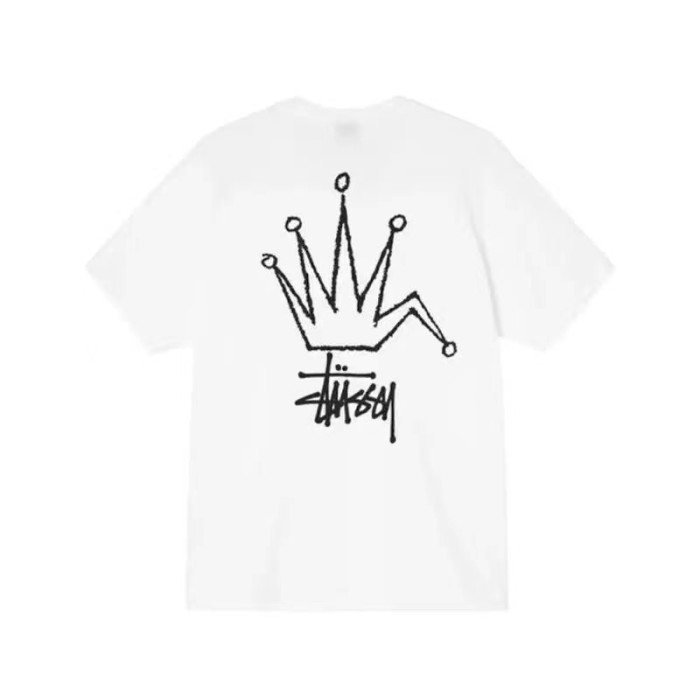 STUSSY  FOLDED CROWN TEE WHITE