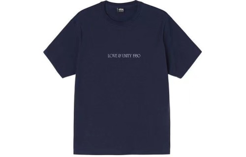 STUSSY  LOVE AND UNITY TEE NAVY