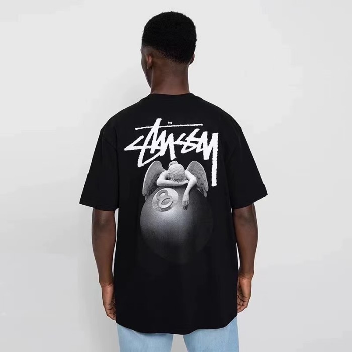 STUSSY ANGEL 8 BALL TEE BLACK