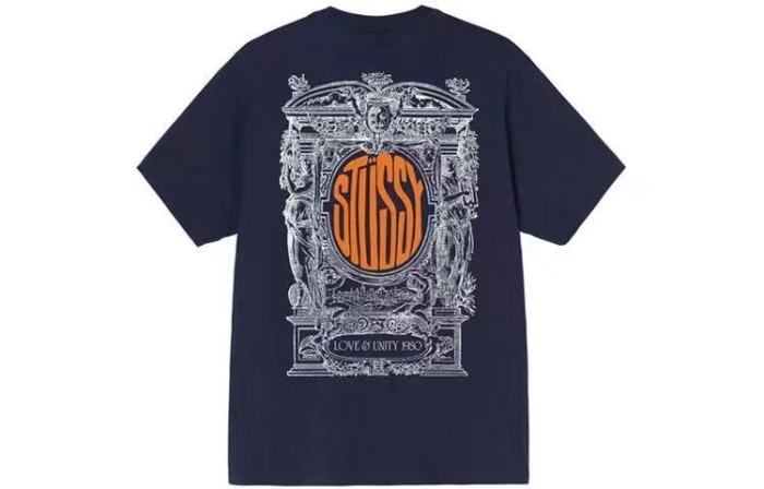 STUSSY  LOVE AND UNITY TEE NAVY