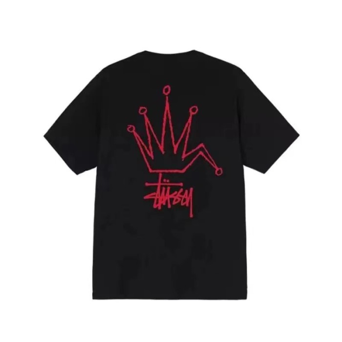 STUSSY  FOLDED CROWN TEE BLACK
