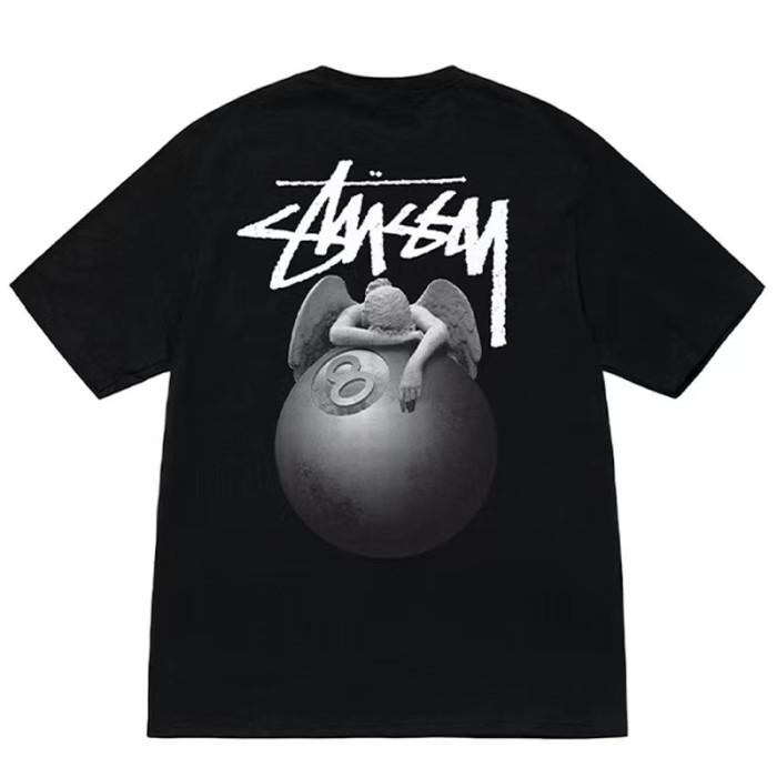 STUSSY ANGEL 8 BALL TEE BLACK