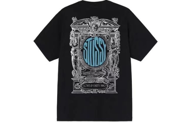 STUSSY  LOVE AND UNITY TEE BLACK