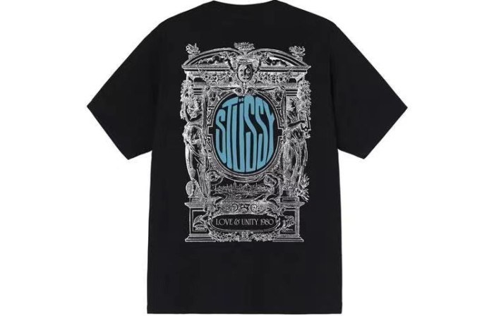 STUSSY  LOVE AND UNITY TEE BLACK