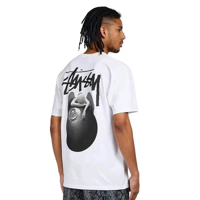 STUSSY ANGEL 8 BALL TEE WHITE