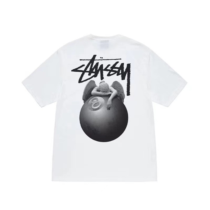 STUSSY ANGEL 8 BALL TEE WHITE