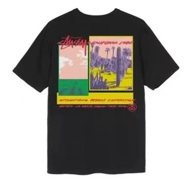 STUSSY PALM TREE TEE BLACK