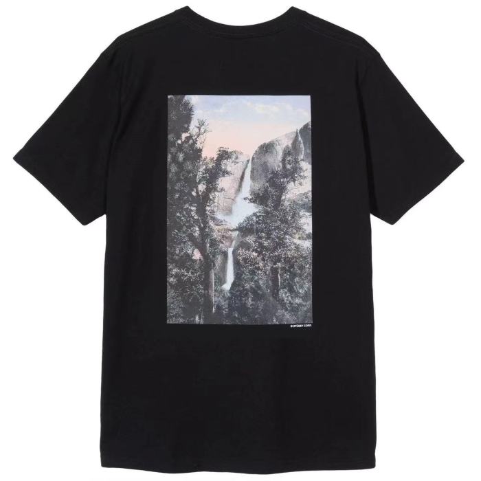 STUSSY FALL PRINT TEE BLACK