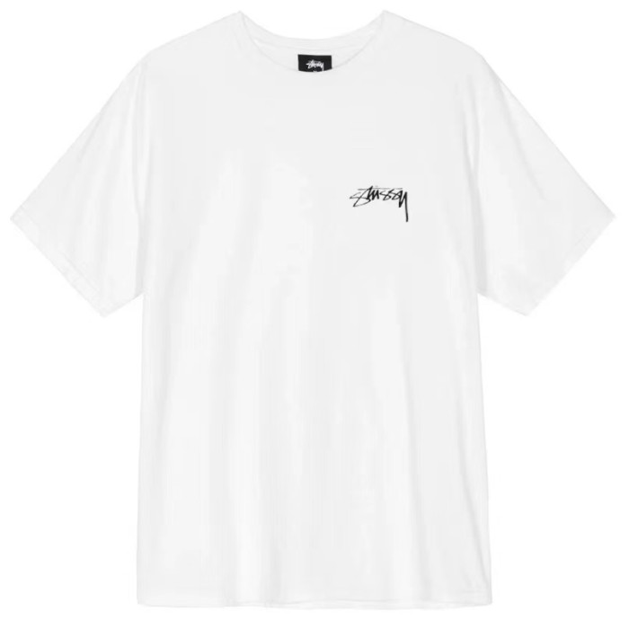 STUSSY GREEN LEAVES TEE WHITE