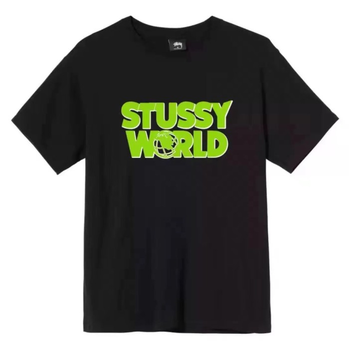 STUSSY EARTH PRINT TEE BLACK