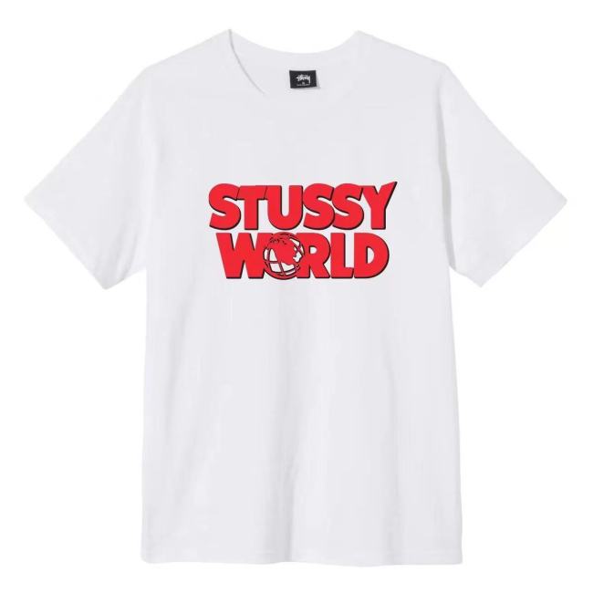 STUSSY EARTH PRINT TEE WHITE