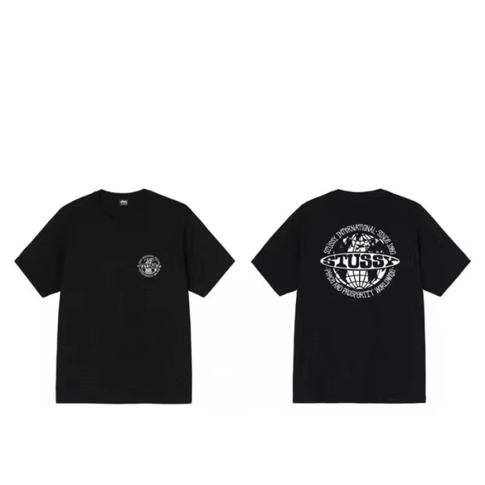 STUSSY WORLD TEE BLACK