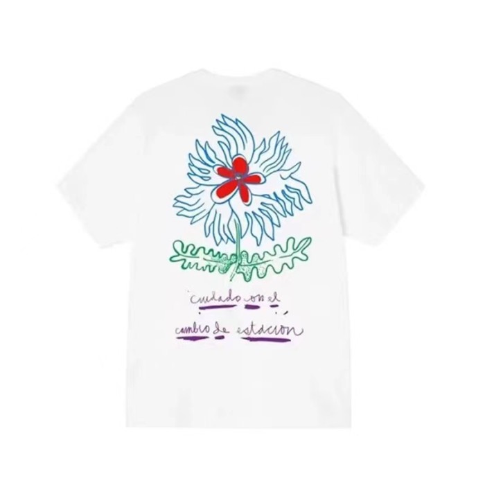 STUSSY FLOWER TEE WHITE